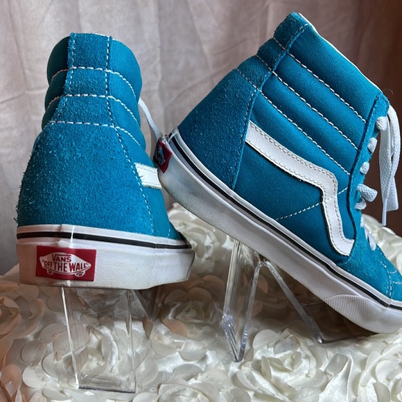 Vans of the wall Turquoise High Tops Sz skateboard shoe wmn size 6 men size 4.5 - Picture 7 of 8